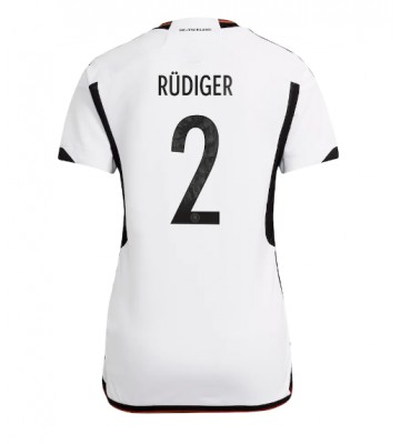 Niemcy Antonio Rudiger #2 Koszulka Podstawowych Kobiety MŚ 2022 Krótki Rękaw